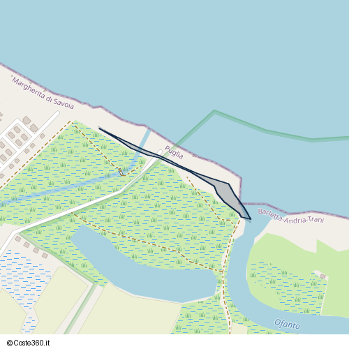 Posizione della spiaggia Spiaggia nei pressi di Margherita di Savoia, 76016