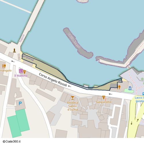 Posizione della spiaggia Spiaggia nei pressi di Corso Angelo Rizzoli, Lacco Ameno, 80074