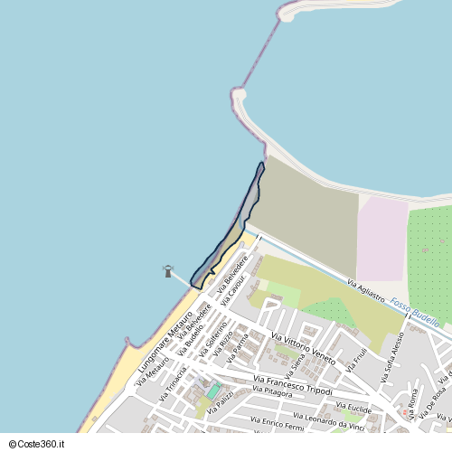 Posizione della spiaggia Spiaggia nei pressi di Gioia Tauro, 89013