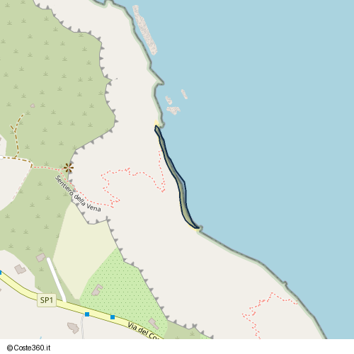 Posizione della spiaggia Spiaggia nei pressi di Sentiero della Vena, Ancona, 60129