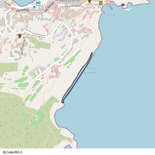 Posizione della spiaggia Spiaggia nei pressi di Ponza, 04027