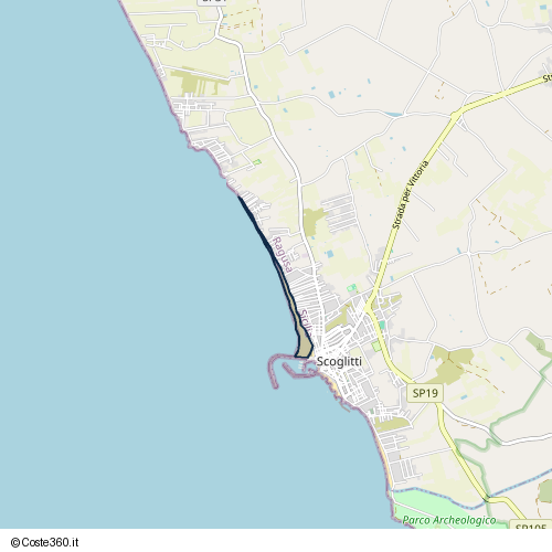 Posizione della spiaggia Spiaggia nei pressi di Riviera Lanterna, Vittoria, 97019