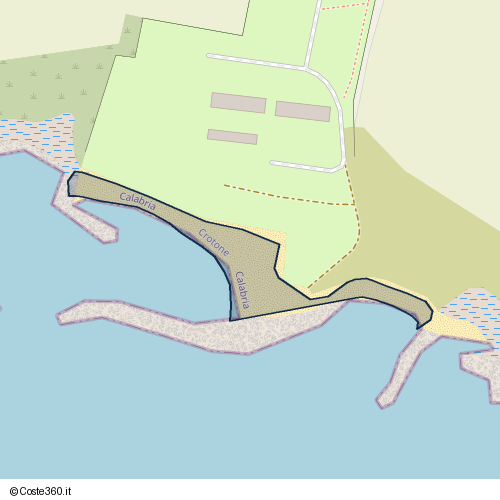 Posizione della spiaggia Spiaggia nei pressi di Via Hera Lacinia, Capo Colonna, Crotone