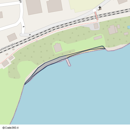 Posizione della spiaggia Spiaggia nei pressi di Ventimiglia, 19039