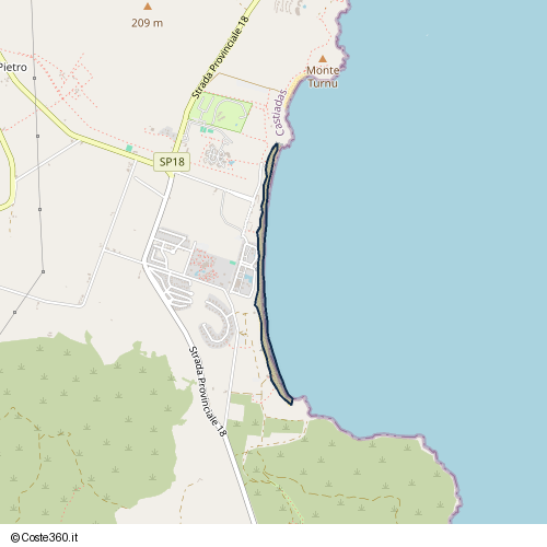 Posizione della spiaggia Spiaggia nei pressi di Castiadas, 09040