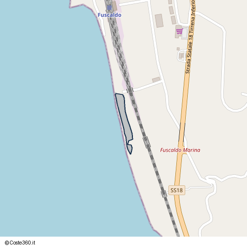 Posizione della spiaggia Spiaggia nei pressi di Fuscaldo Marina, Fuscaldo, 87024