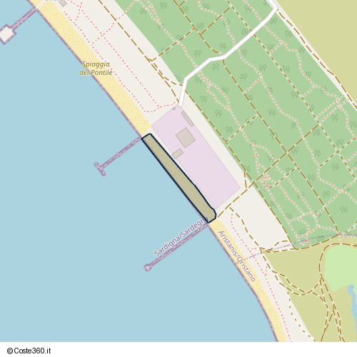 Posizione della spiaggia Spiaggia nei pressi di Aristanis/Oristano, 09170