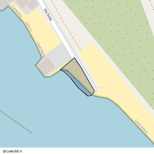 Posizione della spiaggia Spiaggia nei pressi di Via Isola, Casal Velino, 84046