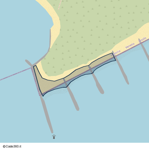 Posizione della spiaggia Spiaggia nei pressi di Via lungo il Revedoli, Eraclea, 30020