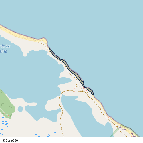 Posizione della spiaggia Spiaggia nei pressi di Strada del Pesce, Vernole