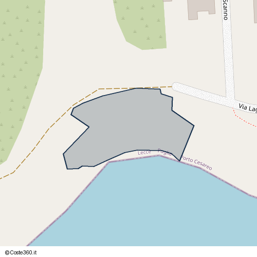 Posizione della spiaggia Spiaggia nei pressi di Via Lago di Scanno, Padula Fede, Porto Cesareo