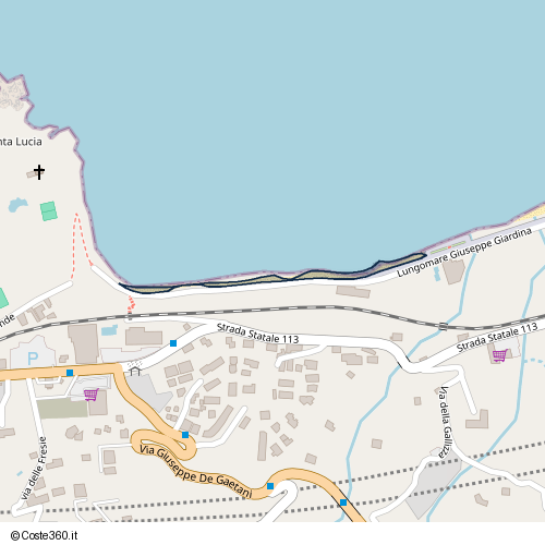 Posizione della spiaggia Spiaggia nei pressi di Lungomare Giuseppe Giardina, Cefalù, 90015