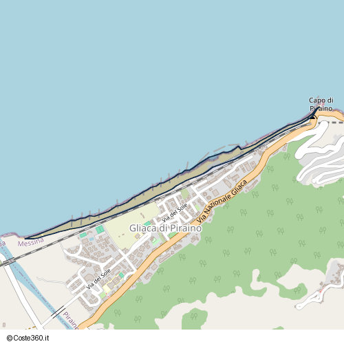 Posizione della spiaggia Spiaggia nei pressi di Via Siracusa, Gliaca di Piraino, 98060