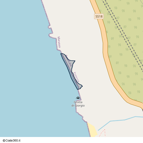 Posizione della spiaggia Spiaggia nei pressi di SS18, Maratea, 85046