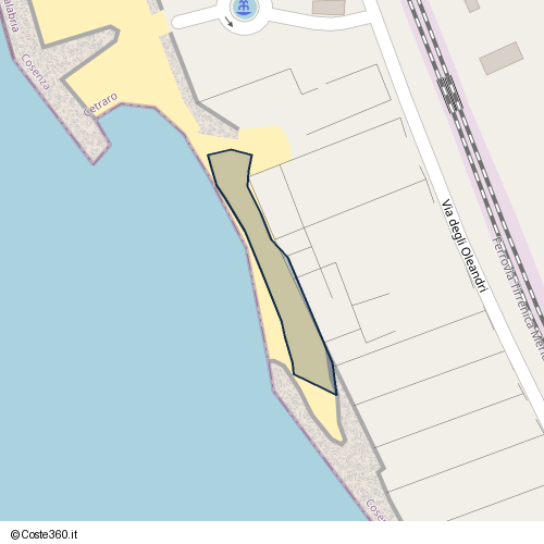 Posizione della spiaggia Spiaggia nei pressi di Via degli Oleandri, Santa Maria di Mare, Cetraro, 87022