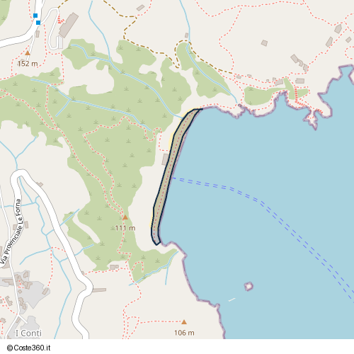 Posizione della spiaggia Spiaggia nei pressi di Via Provinciale Le Forna, Ponza, 04027