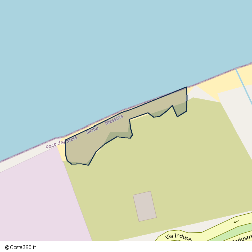 Posizione della spiaggia Spiaggia nei pressi di Via Industriale, Pace del Mela, 98042