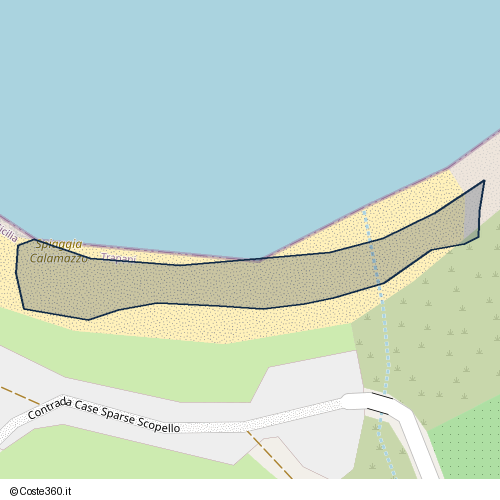 Posizione della spiaggia Spiaggia nei pressi di Contrada Case Sparse Scopello, Castellammare del Golfo, 91014