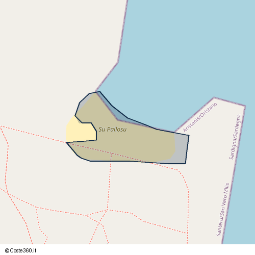 Posizione della spiaggia Spiaggia nei pressi di Via Ziu Triagus, Santeru/San Vero Milis, 09070