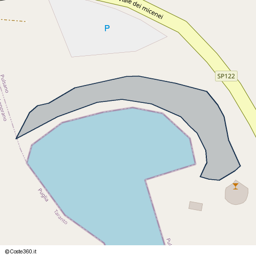 Posizione della spiaggia Spiaggia nei pressi di SP122 5, Pulsano, 74026