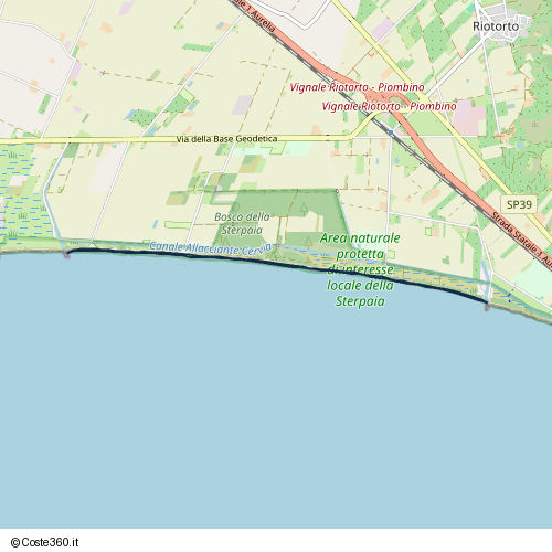 Posizione della spiaggia Spiaggia nei pressi di Piombino, 57025