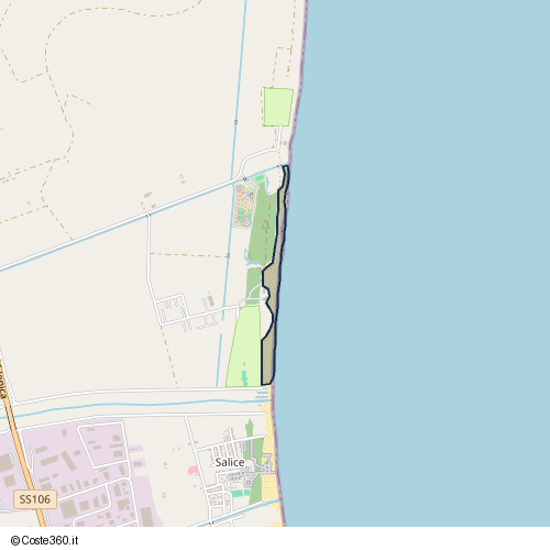 Posizione della spiaggia Spiaggia nei pressi di Strada Statale 106 Jonica, 87064