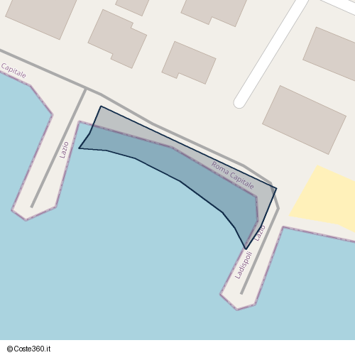 Posizione della spiaggia Spiaggia nei pressi di Via Santa Severa, Ladispoli, 00050