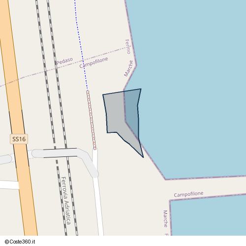 Posizione della spiaggia Spiaggia nei pressi di Campofilone, 63827