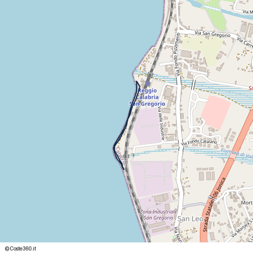 Posizione della spiaggia Spiaggia nei pressi di Via Stazione San Gregorio, San Leo, Reggio di Calabria, 89134