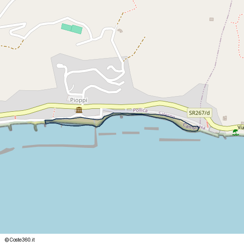 Posizione della spiaggia Spiaggia nei pressi di Via Antonio Correale, Pollica, 84068