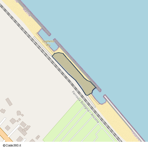 Posizione della spiaggia Spiaggia nei pressi di Strada Nazionale Adriatica Sud 203, Fano, 61032