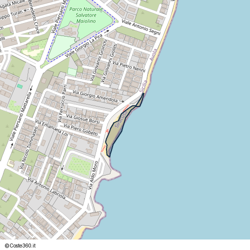 Posizione della spiaggia Spiaggia nei pressi di Via Aldo Moro, Avola, 96012