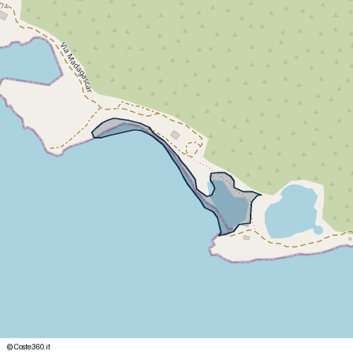 Posizione della spiaggia Spiaggia nei pressi di Via Madagascar, Olbia, 07026