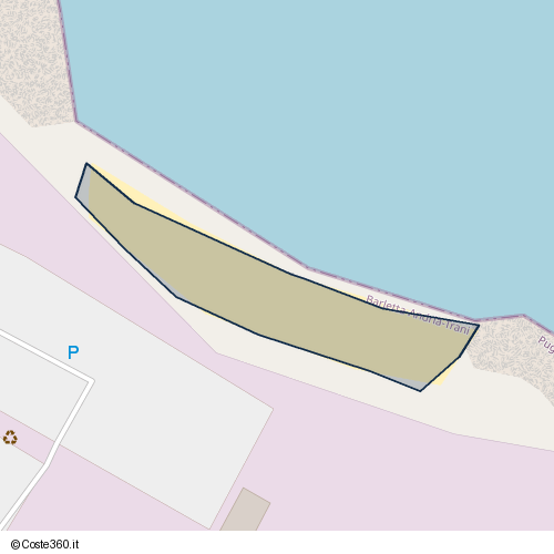 Posizione della spiaggia Spiaggia nei pressi di Via Romito, Trani, 76125