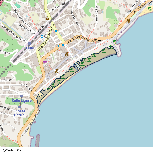 Posizione della spiaggia Spiaggia nei pressi di Via Quattro Novembre, Celle Ligure, 17015