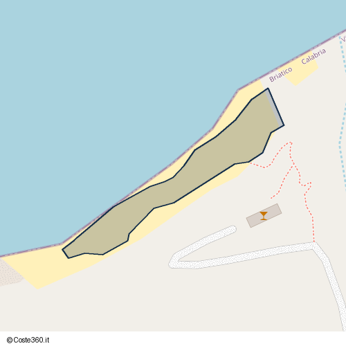 Posizione della spiaggia Spiaggia nei pressi di Briatico, 89817