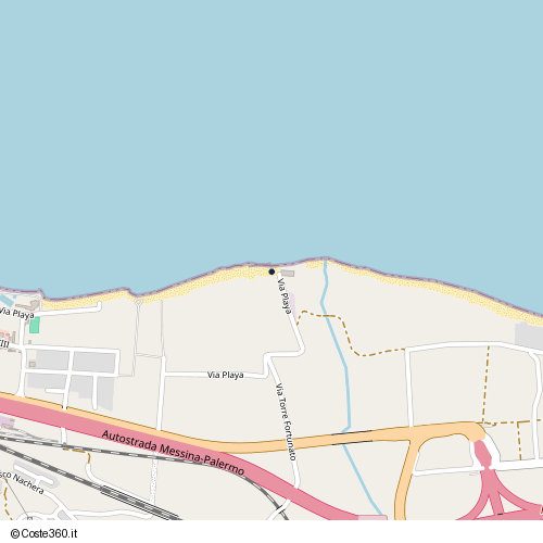 Posizione della spiaggia Spiaggia nei pressi di Via Playa, Patti, 98066