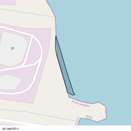 Posizione della spiaggia Spiaggia nei pressi di Via Penisola Magnisi, Priolo Gargallo, 96010