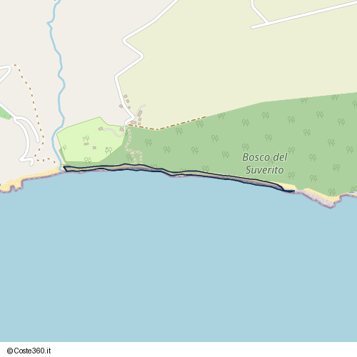 Posizione della spiaggia Spiaggia nei pressi di Strada Statale 106 Jonica, Suverito, Isola di Capo Rizzuto, 88841
