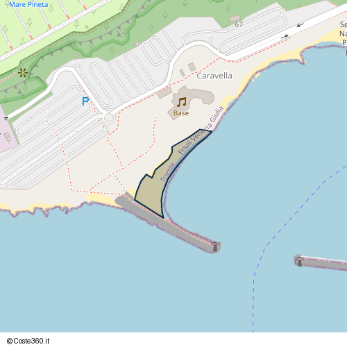 Posizione della spiaggia Spiaggia nei pressi di Duino Aurisina / Devin - Nabrežina, 34011