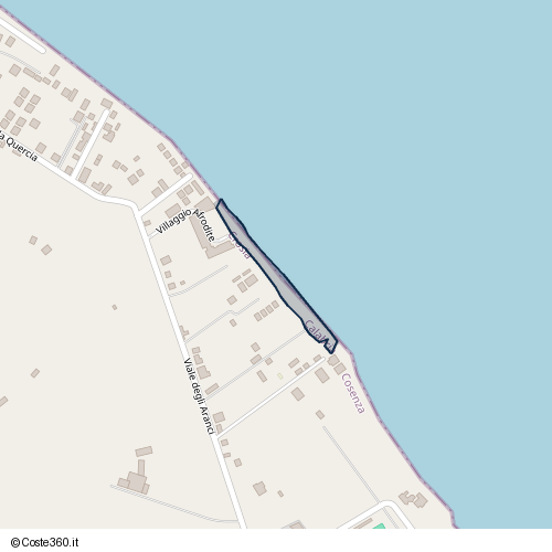 Posizione della spiaggia Spiaggia nei pressi di Villaggio Afrodite, Mirto