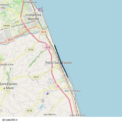 Posizione della spiaggia Spiaggia nei pressi di Via Trieste, Porto Sant'Elpidio, 63821