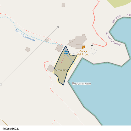 Posizione della spiaggia Spiaggia nei pressi di cai 355, Santa Maria della Neve, Massa Lubrense, 80061
