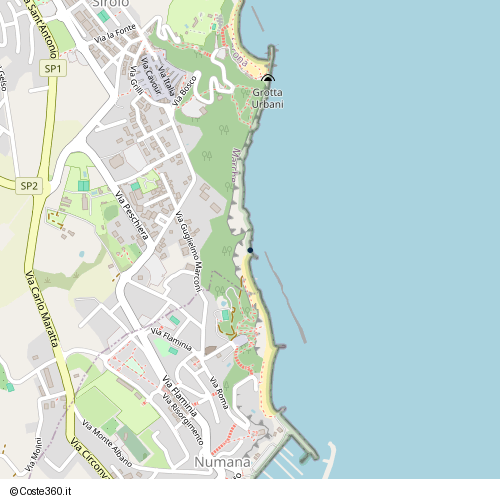 Posizione della spiaggia Spiaggia nei pressi di Via Guglielmo Marconi, Sirolo, 60020