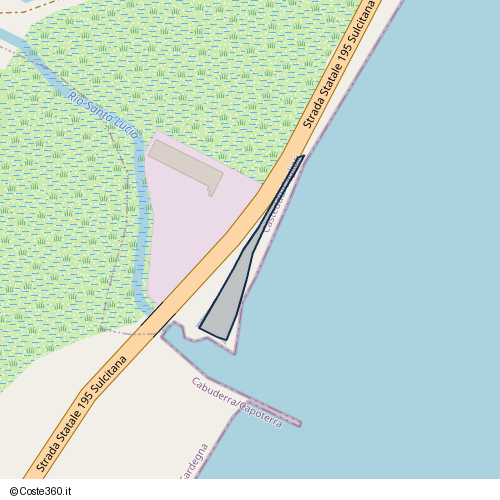 Posizione della spiaggia Spiaggia nei pressi di Strada statale Sulcitana, Sant'Avendrace-Santa Gilla, Casteddu/Cagliari, 09012