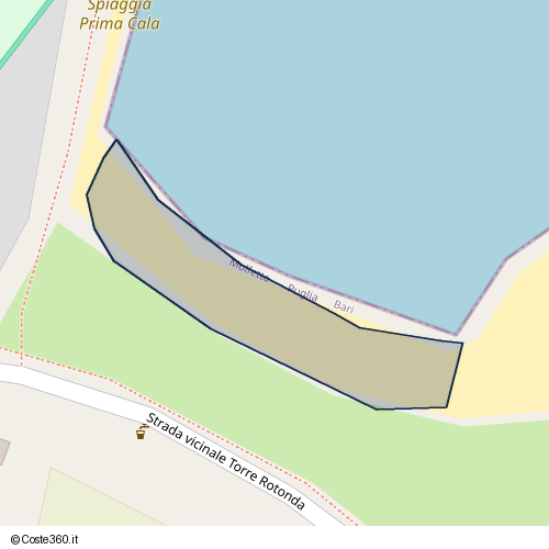 Posizione della spiaggia Spiaggia nei pressi di Molfetta, 70056