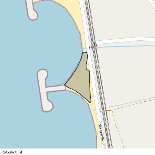 Posizione della spiaggia Spiaggia nei pressi di Via Arenile, Paola, 87038