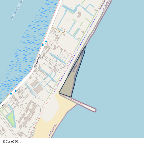 Posizione della spiaggia Spiaggia nei pressi di Via Alberoni, Lido-Pellestrina, Venezia, 30126