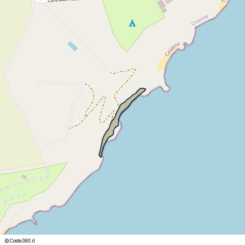 Posizione della spiaggia Spiaggia nei pressi di Contrada Cannella, Le Cannella, Isola di Capo Rizzuto, 88841