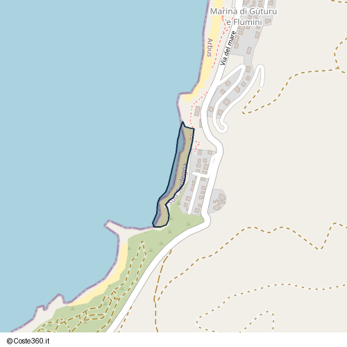 Posizione della spiaggia Spiaggia nei pressi di Arbus, 09031